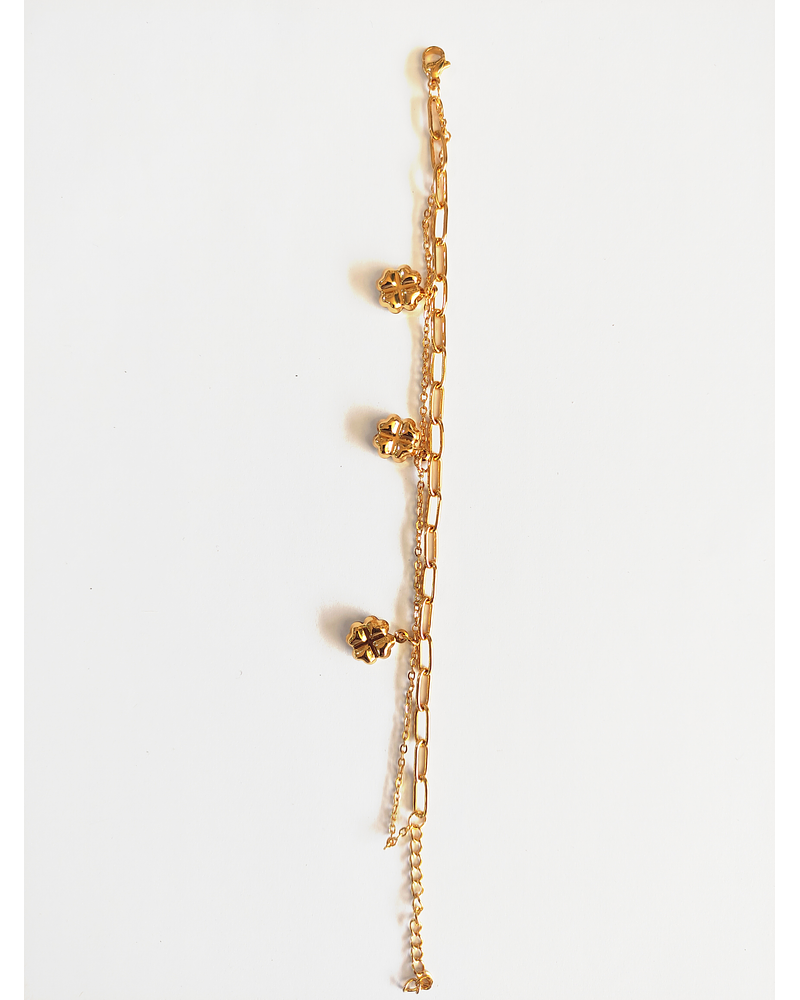 Pulsera doble de tréboles 