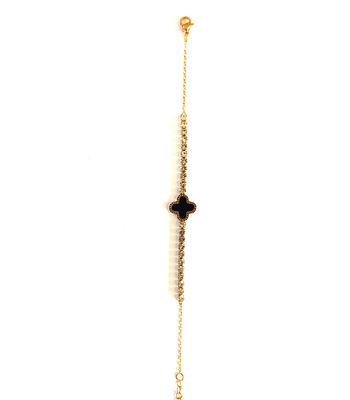 Pulsera de cristales con trébol
