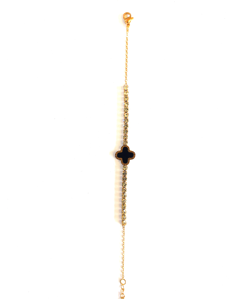 Pulsera de cristales con trébol