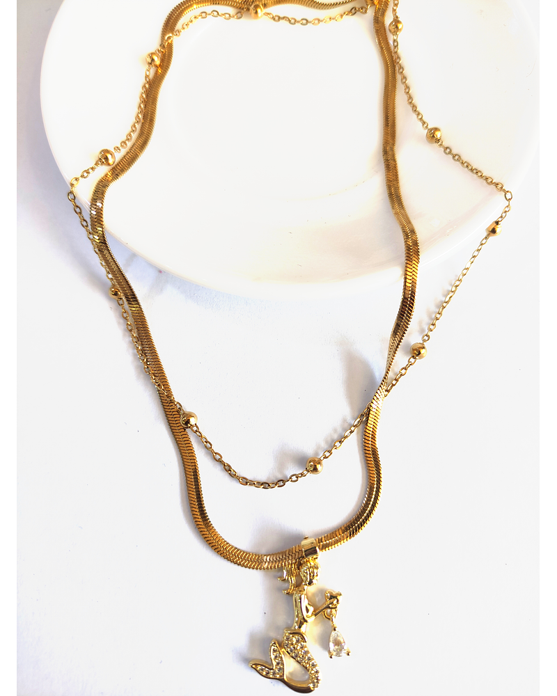 Collar doble cadena de sirena