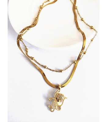 Collar doble cadena de Pulpo