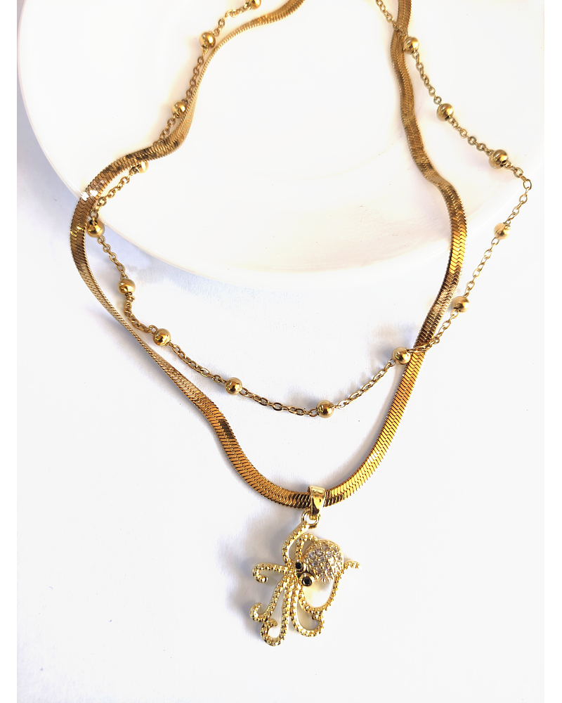 Collar doble cadena de Pulpo