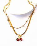 Collar doble cadena de Cerezas