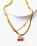 Collar doble cadena de Cerezas