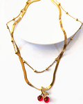 Collar doble cadena de Cerezas