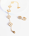 Conjunto de pulsera y aros de Trébol