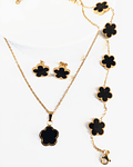 Conjunto de aros, collar y pulsera de Trébol