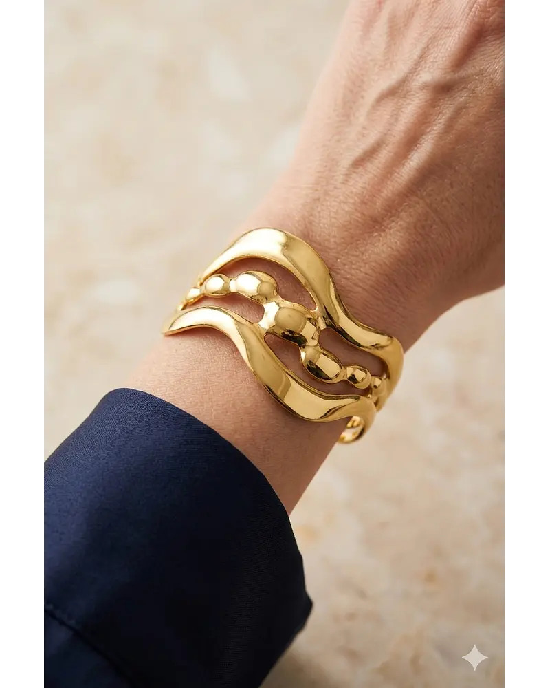 Brazalete ancho en acero 