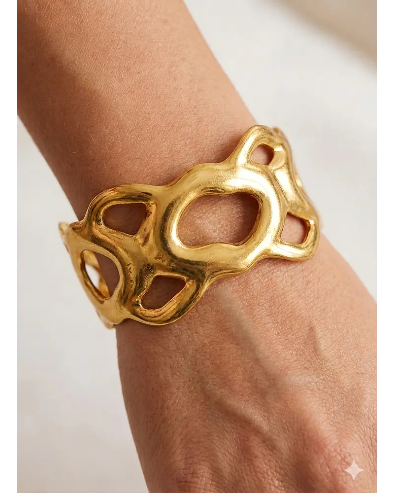 Brazalete ancho en acero 