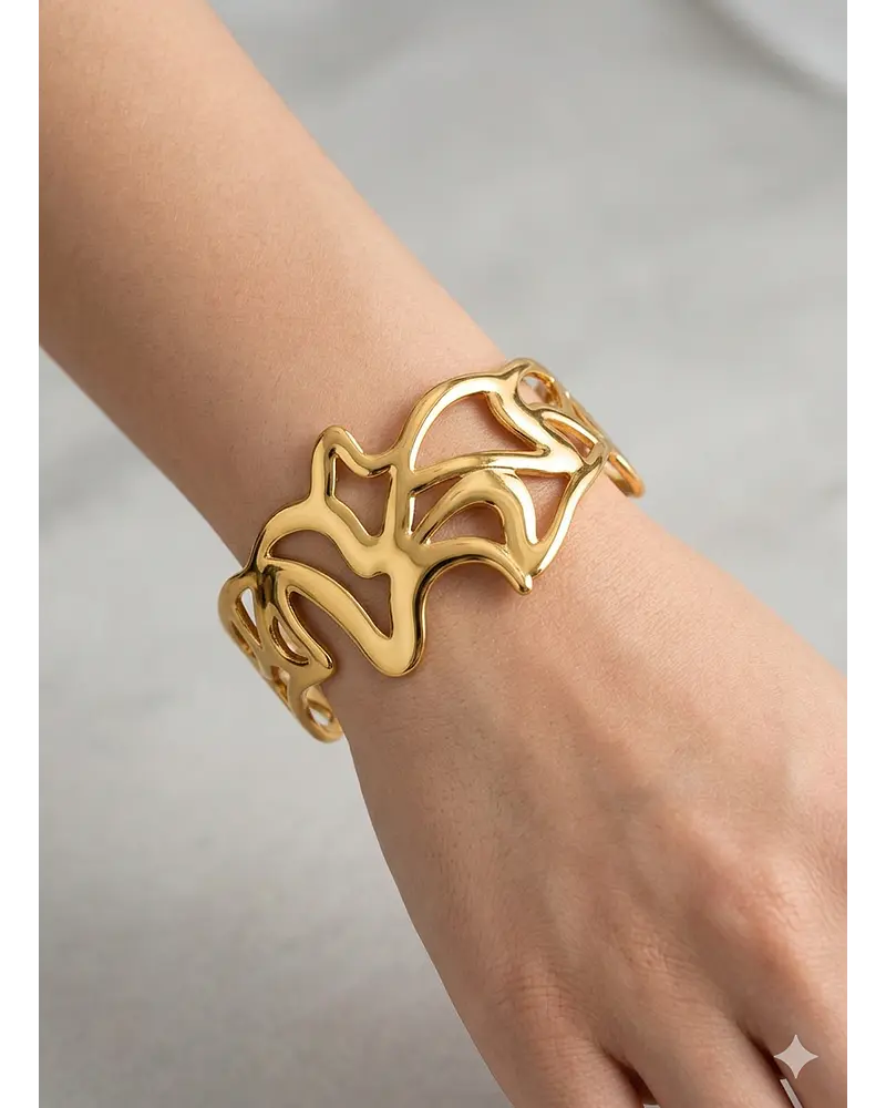 Brazalete ancho en acero 