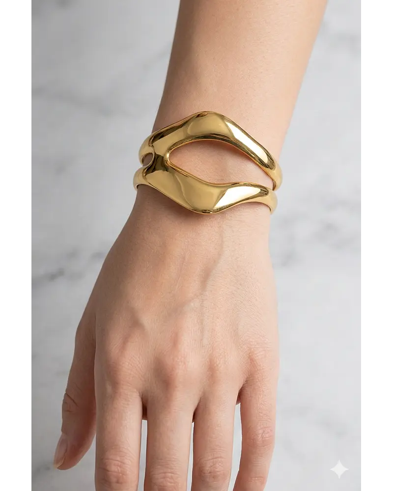 Brazalete ancho en acero 