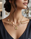 Collar veraniego en acero dorado 
