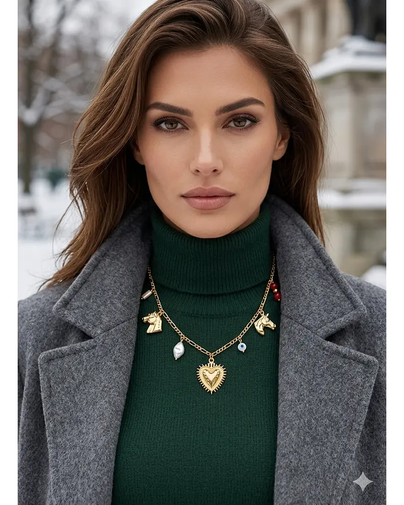Collar veraniego en acero dorado 