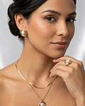 Conjunto elegante de acero dorado 