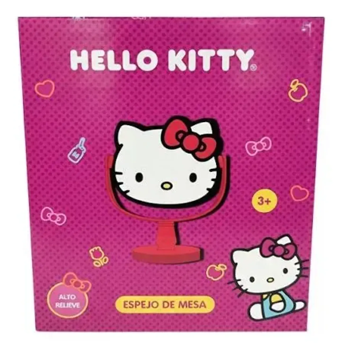 Espejo De Mesa Hello Kitty Kawaii Sanrio Pedestal Maquillaje 3