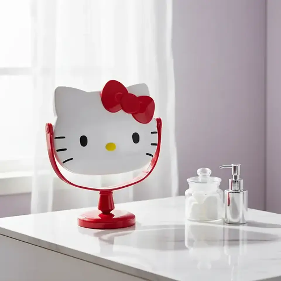 Espejo De Mesa Hello Kitty Kawaii Sanrio Pedestal Maquillaje 5