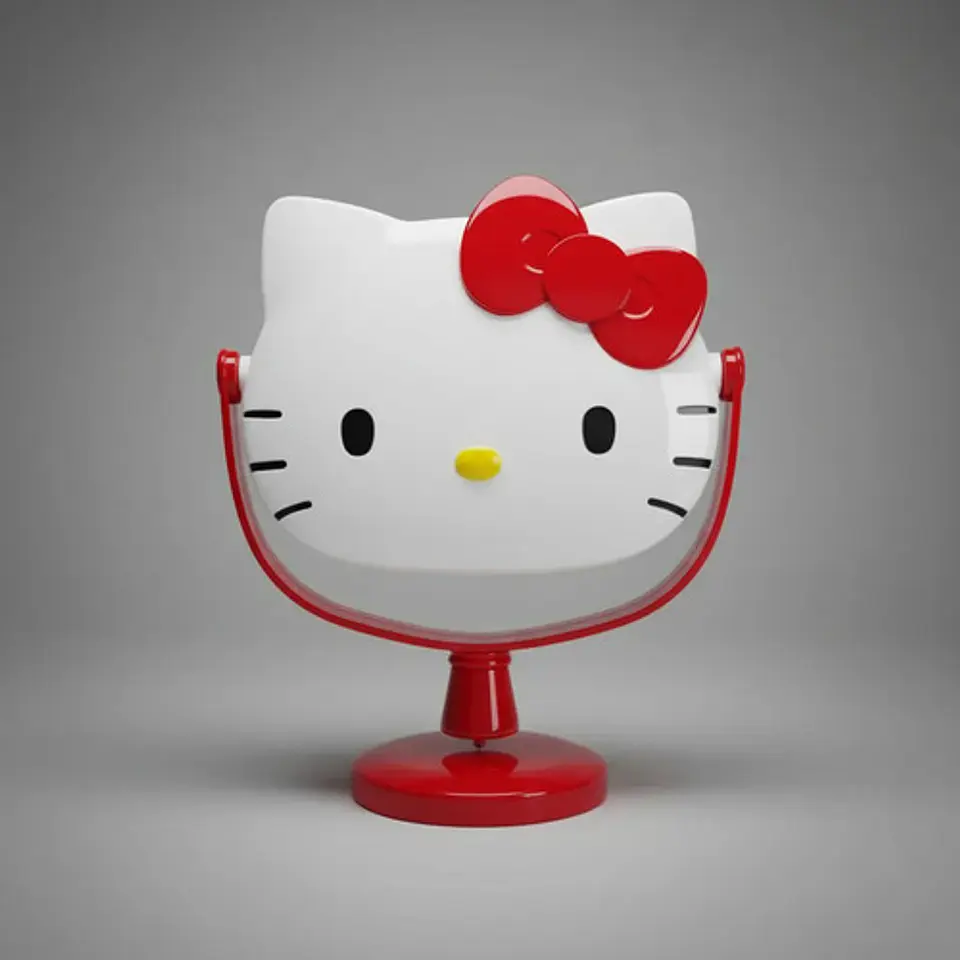Espejo De Mesa Hello Kitty Kawaii Sanrio Pedestal Maquillaje 7