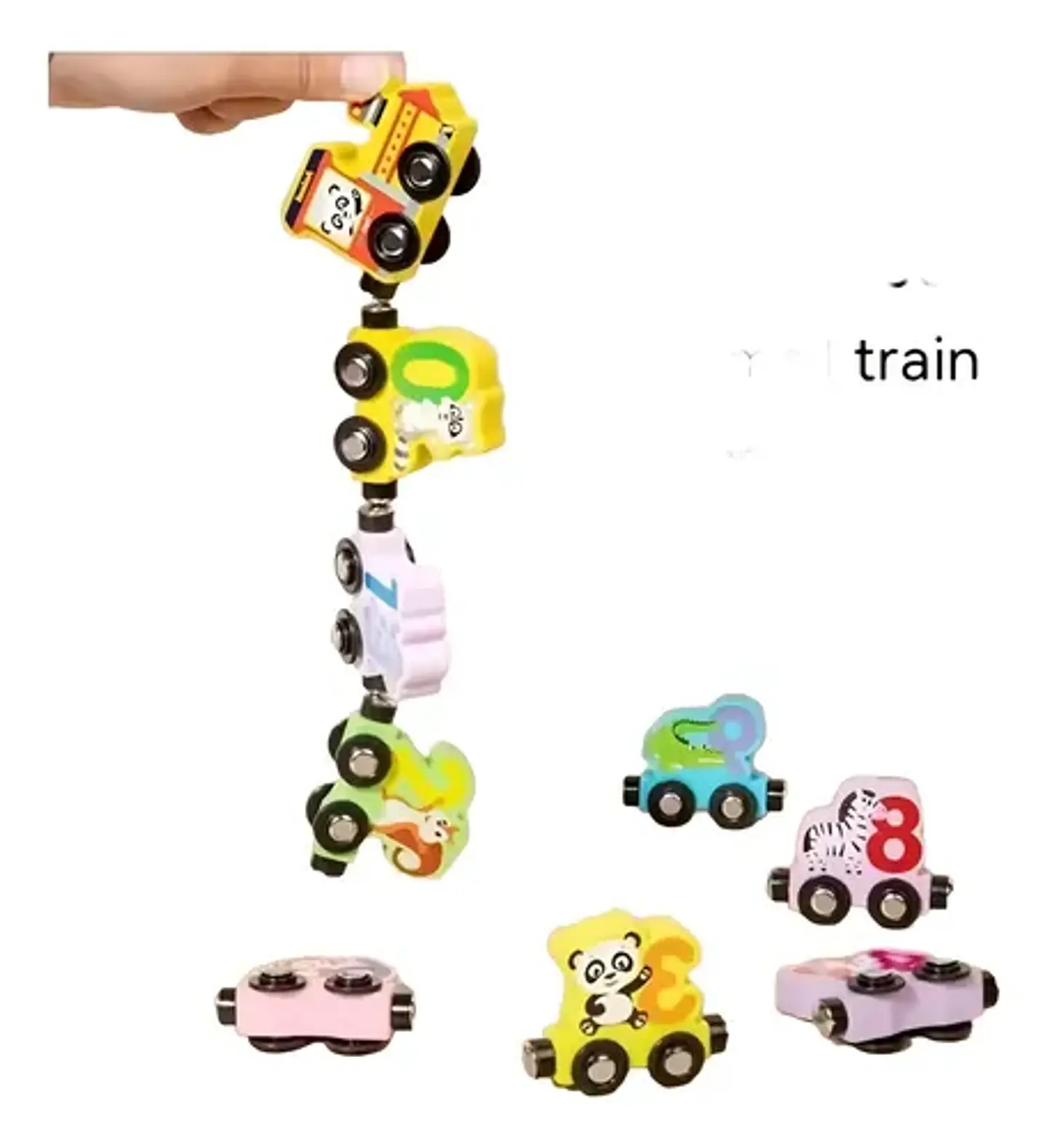 Tren De Números De Madera Con Vagones Magnéticos Variedades 3