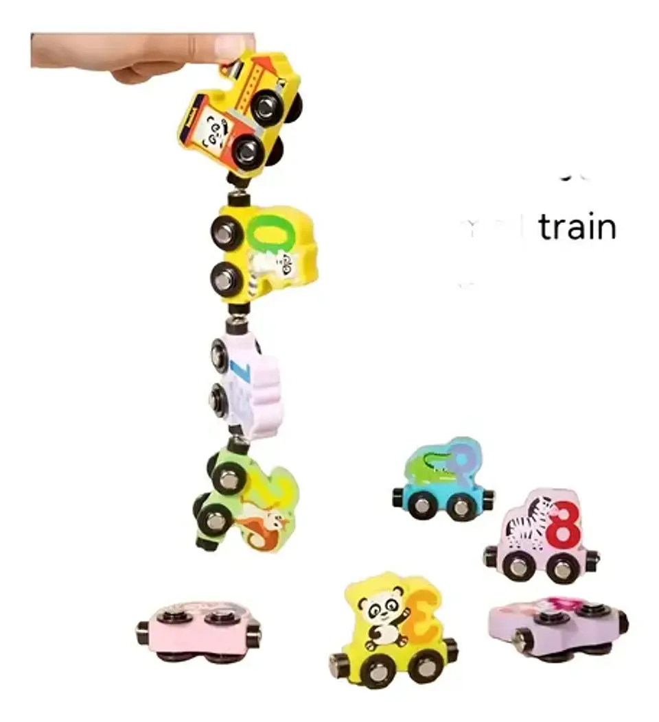 Tren De Números De Madera Con Vagones Magnéticos Variedades 3