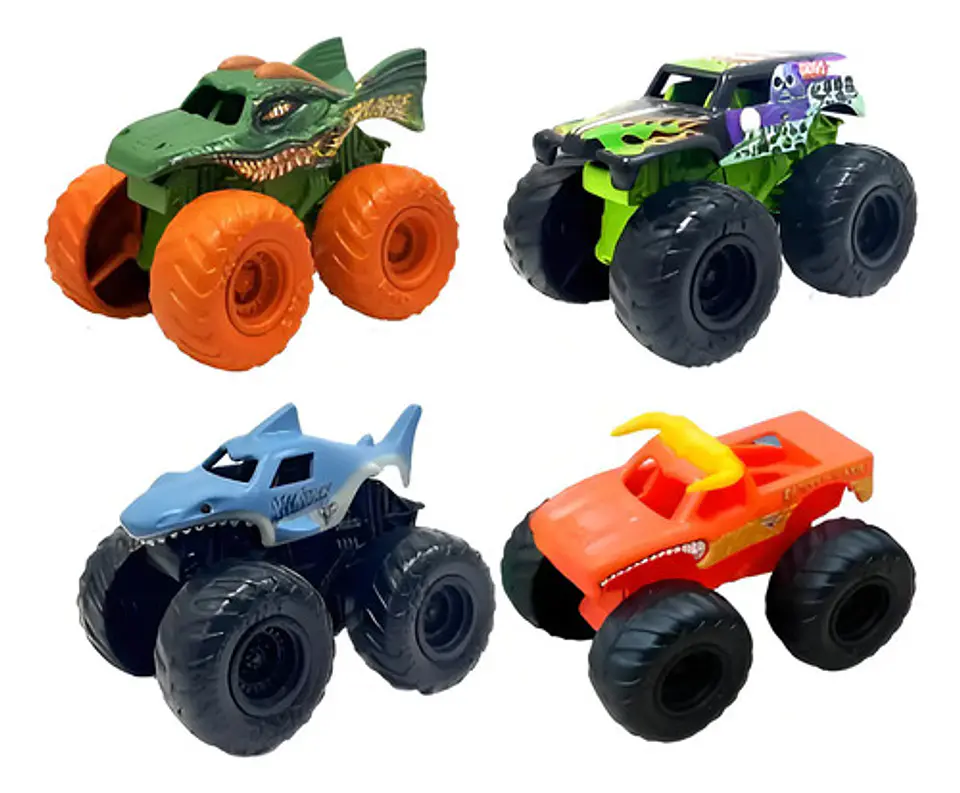 Autos Monster Jam Pack 4 Camionetas 1:72 Originales 1