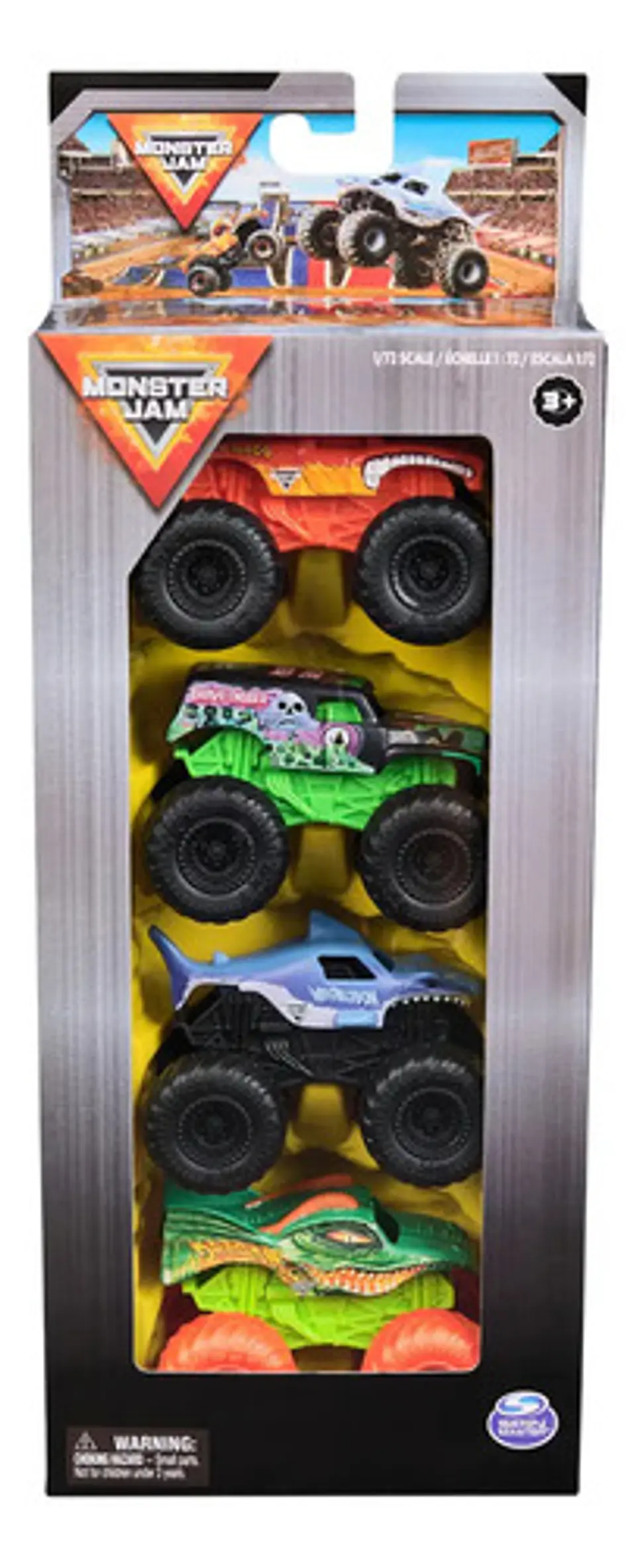 Autos Monster Jam Pack 4 Camionetas 1:72 Originales 3