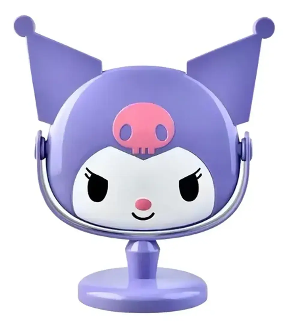 Espejo De Mesa Kawaii Kuromi Sanrio Con Pedestal Maquillaje 1