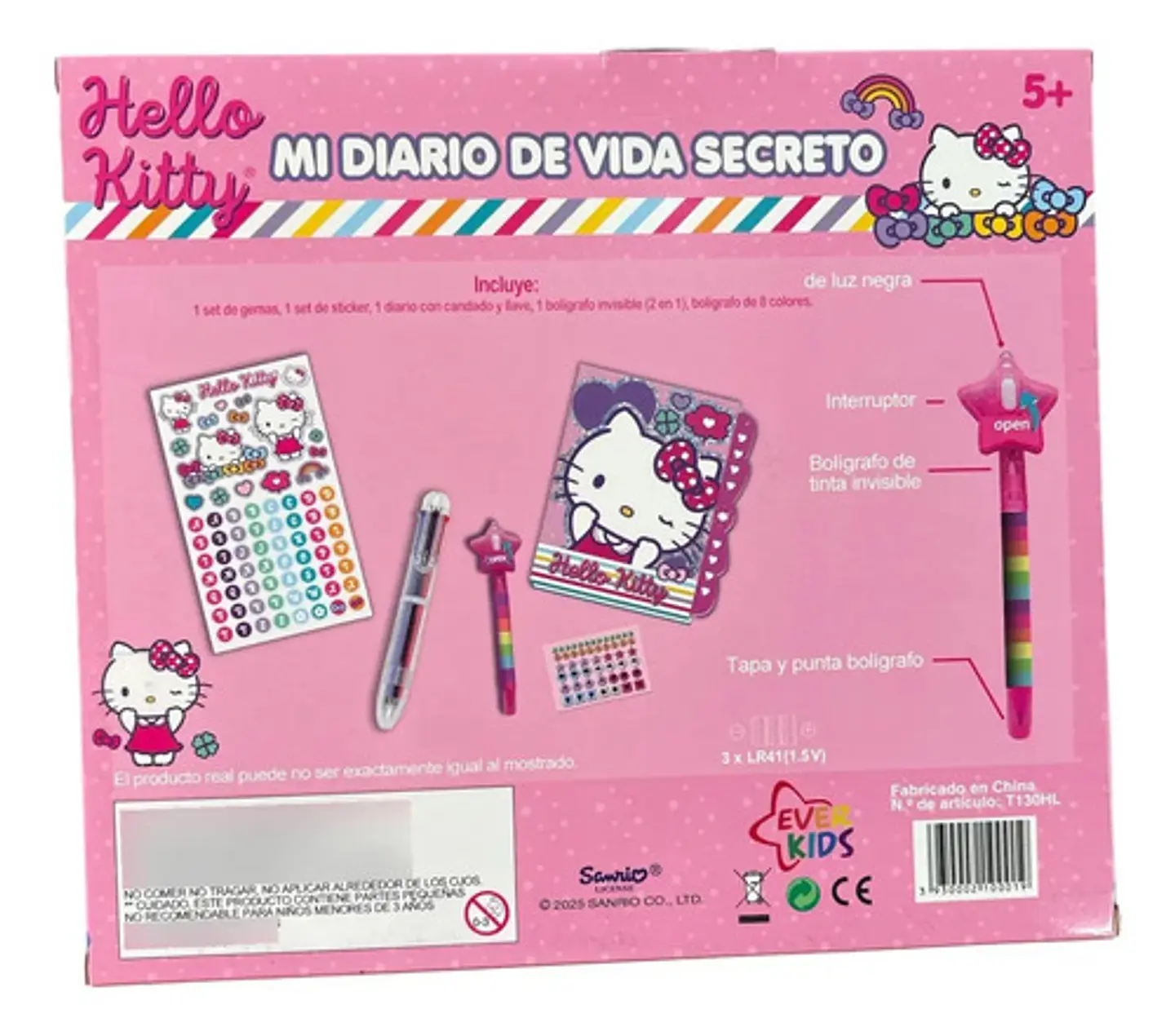 Diario Secreto Hello Kitty Candado Y Lápiz Invisible Niña 2
