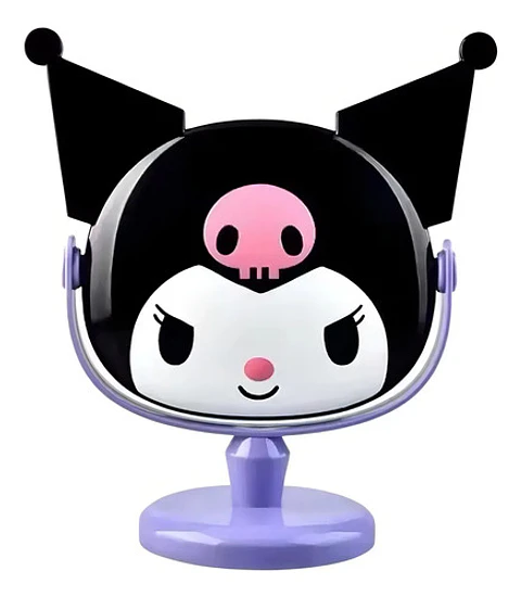 Espejo De Mesa Kawaii Kuromi Sanrio Con Pedestal Maquillaje