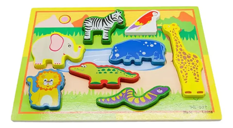 Puzzle Madera Animales 8 Piezas Encaje Didáctico Infantil 2