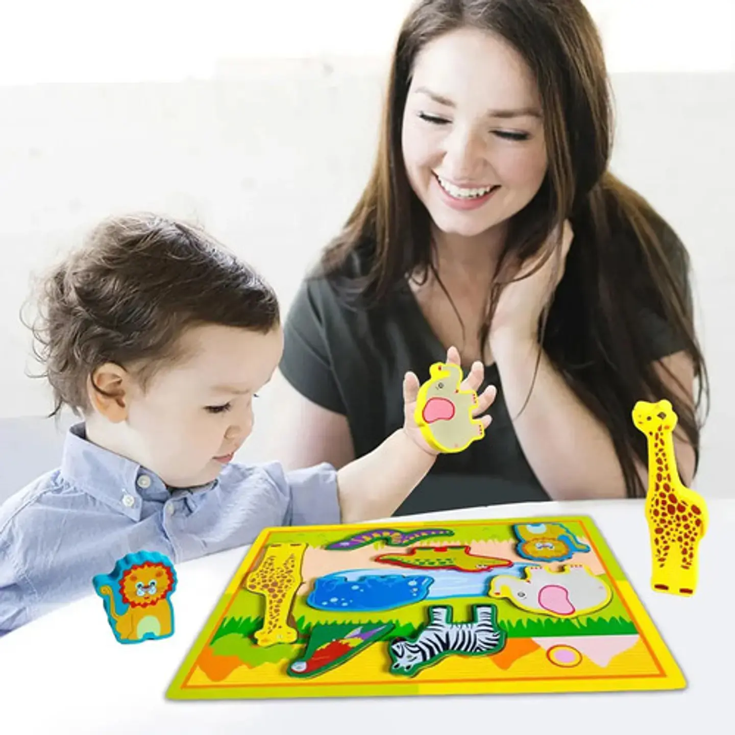 Puzzle Madera Animales 8 Piezas Encaje Didáctico Infantil 3