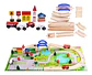 Pista Autos Madera Con Puente Juguete Didáctico Infantil 40p - Miniatura 4