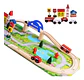 Pista Autos Madera Con Puente Juguete Didáctico Infantil 40p - Miniatura 5