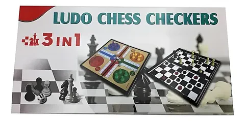 Juego Magnético 3 En 1 Ajedrez Ludo Damas Plegable