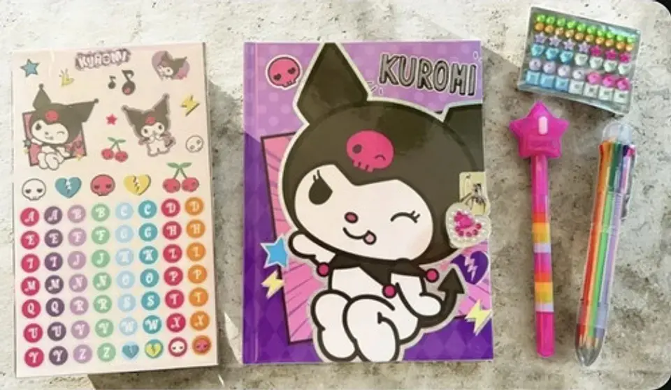 Diario Secreto Kuromi Con Candado Y Lápiz Invisible Sanrio 3