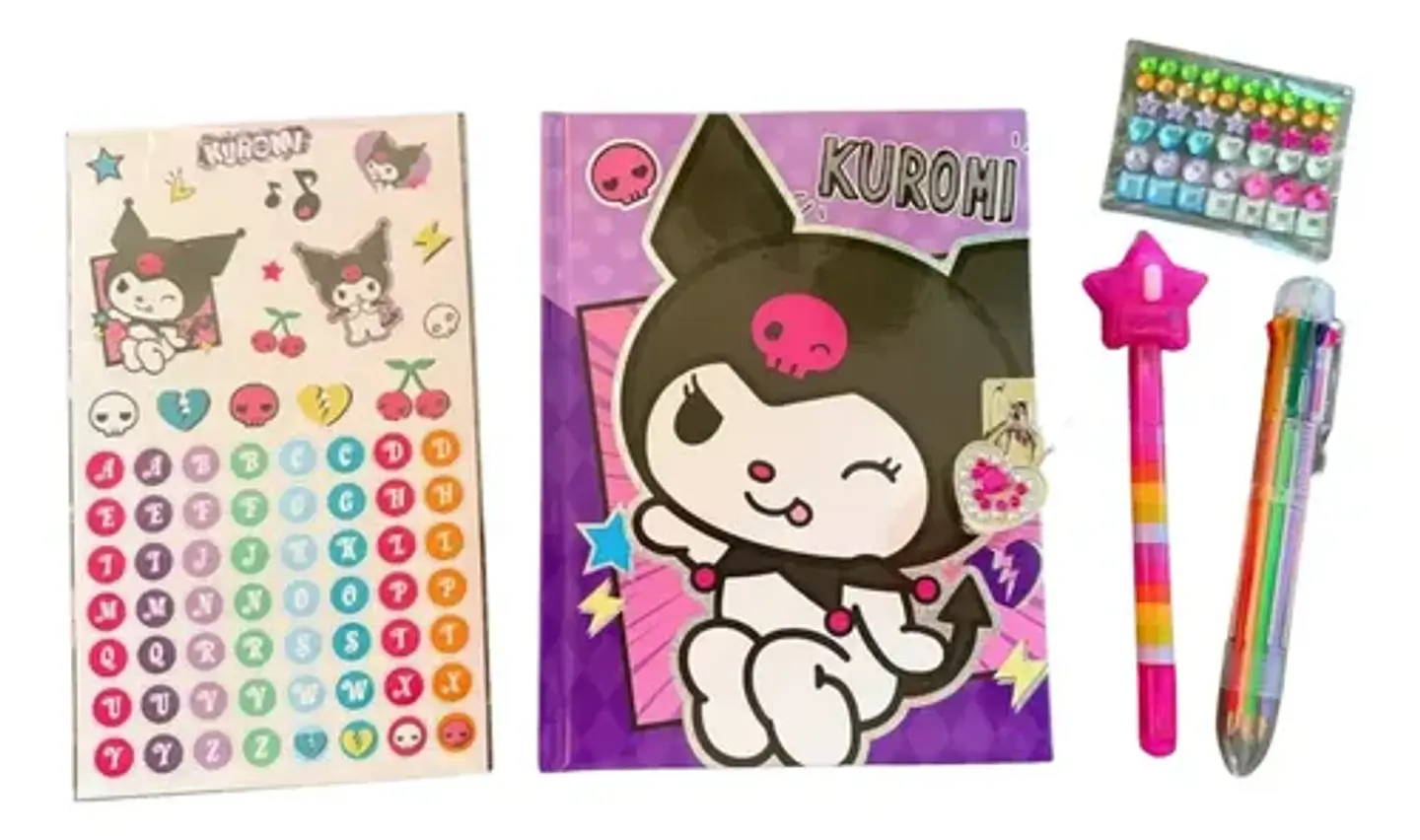 Diario Secreto Kuromi Con Candado Y Lápiz Invisible Sanrio 5
