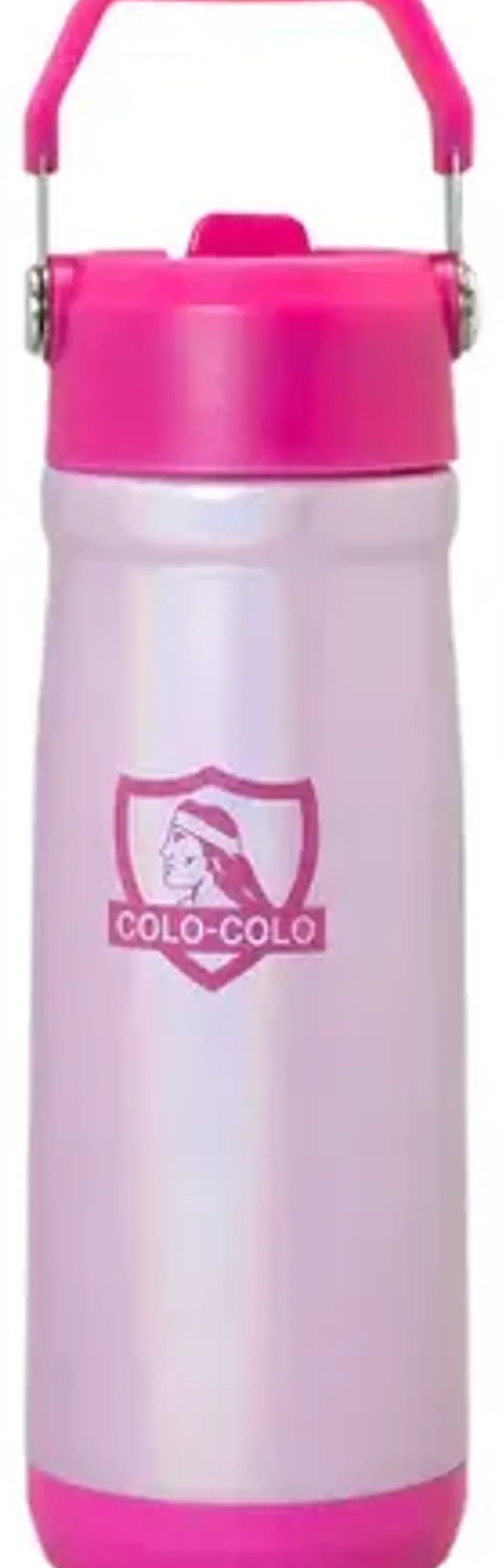 Botella Térmica 650ml Colo Colo Rosada Metálica Deportiva 2