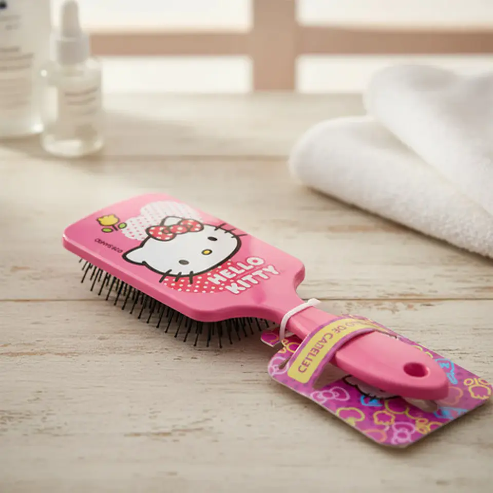 Cepillo Cabello Hello Kitty Desenredante Cuadrado 22 Cm 3