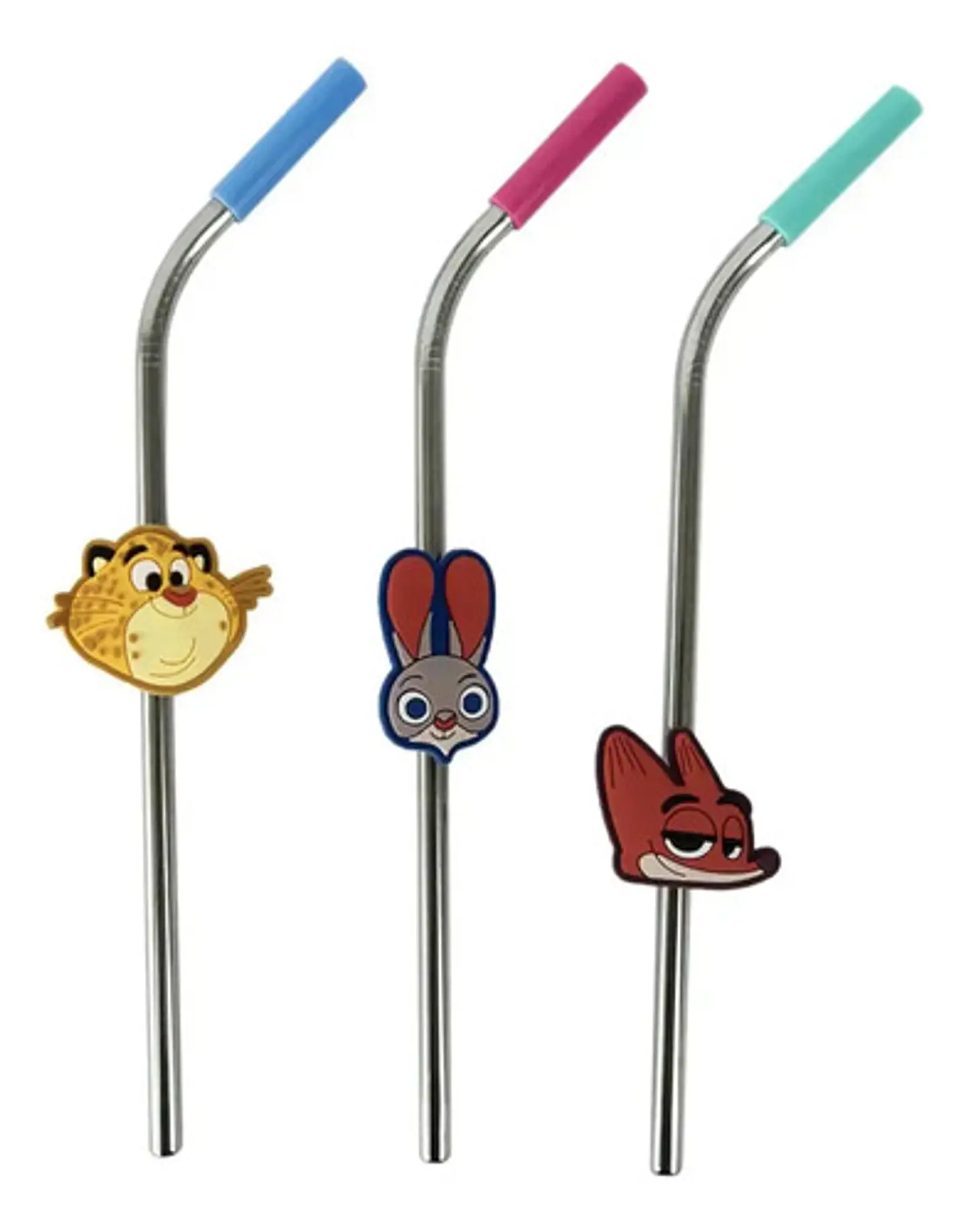 Set 3 Bombillas Disney Reutilizables De Acero Con Limpiador 2