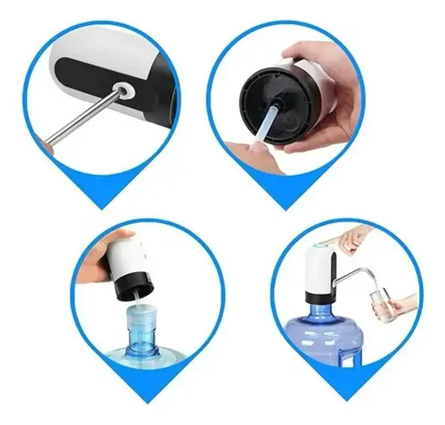 Dispensador Agua Eléctrico Recargable Usb Para Botellón 4