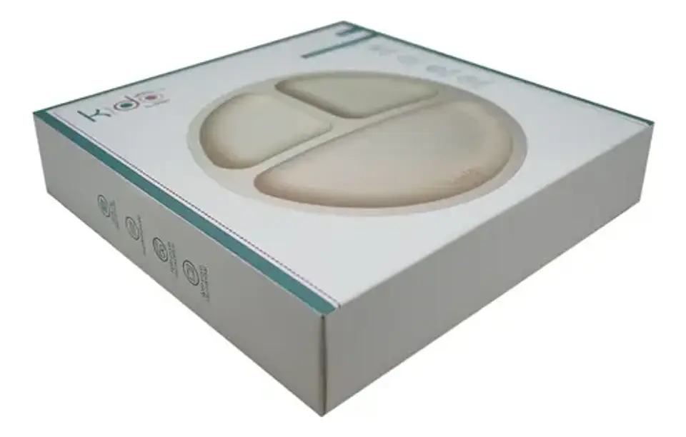 Plato Silicona Bebé Ventosa Antideslizante Y Tapa Kido Keep 2