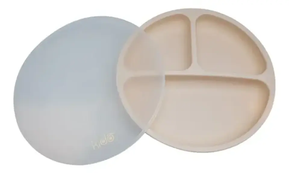 Plato Silicona Bebé Ventosa Antideslizante Y Tapa Kido Keep 3