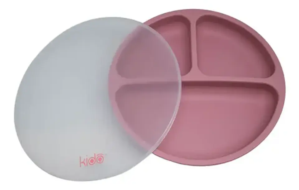Plato Silicona Bebé Ventosa Antideslizante Y Tapa Kido Keep 3