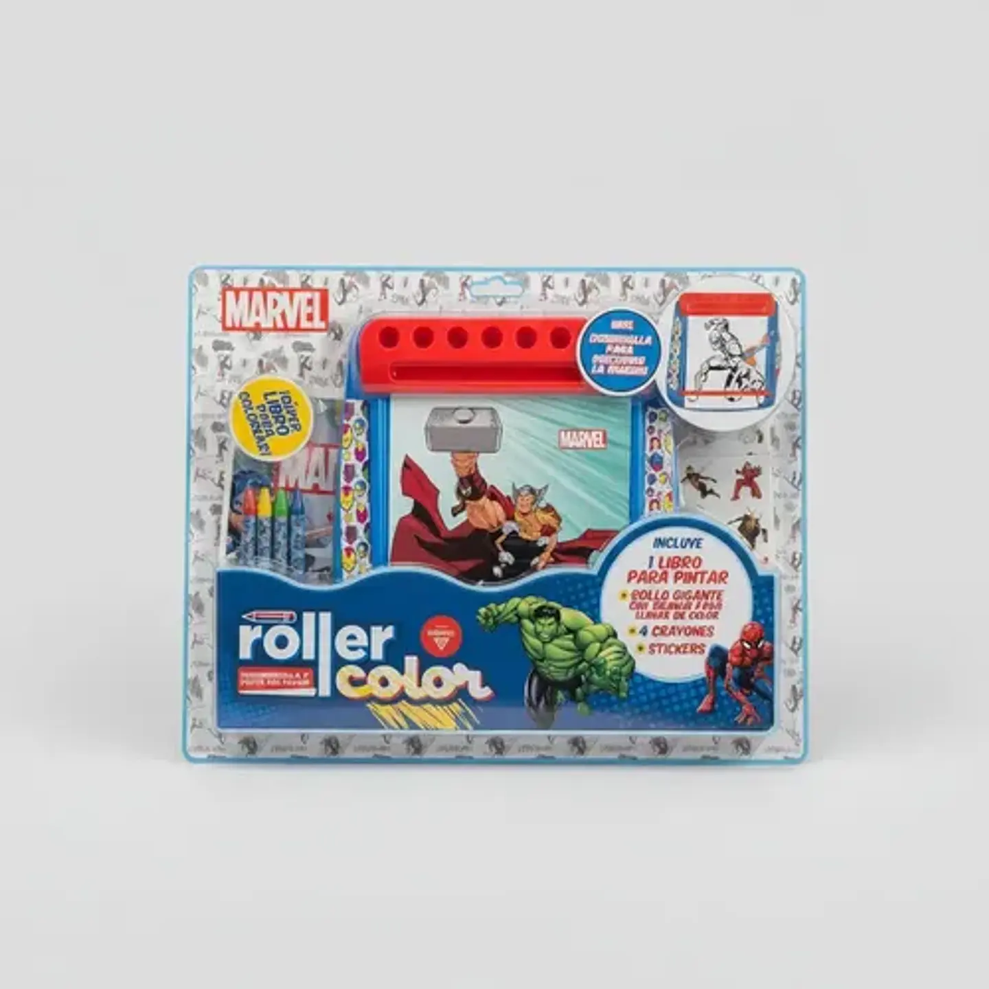 Libro Colorear Marvel Roller Color Con Crayones + Stickers 1