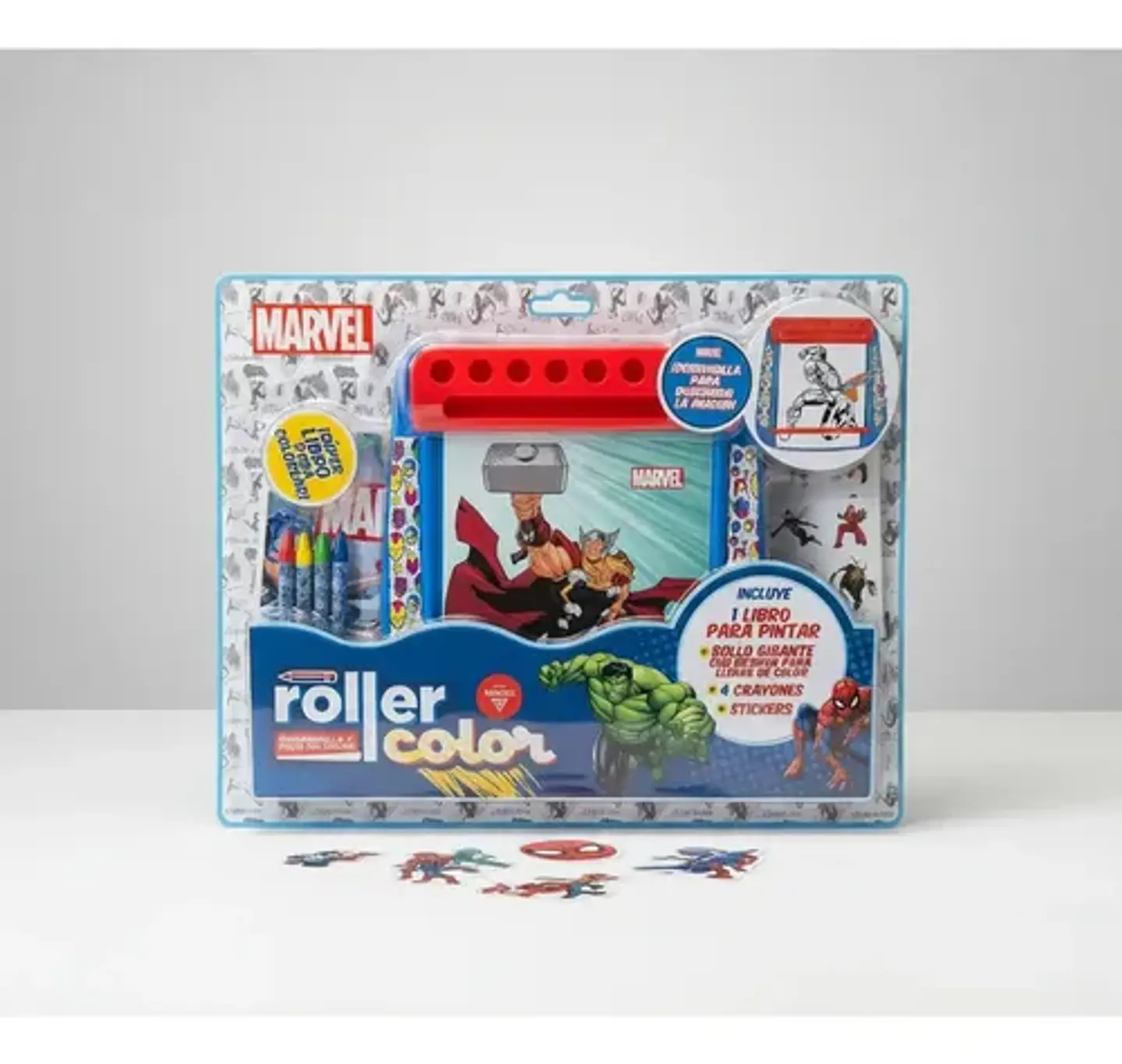 Libro Colorear Marvel Roller Color Con Crayones + Stickers 3