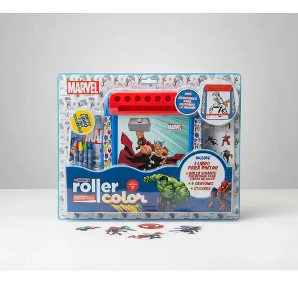 Libro Colorear Marvel Roller Color Con Crayones + Stickers 3
