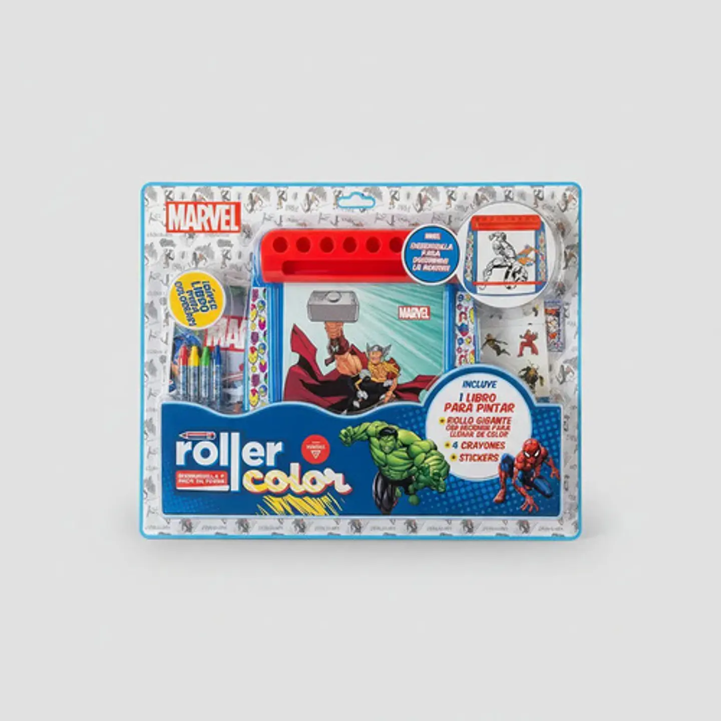 Libro Colorear Marvel Roller Color Con Crayones + Stickers 4