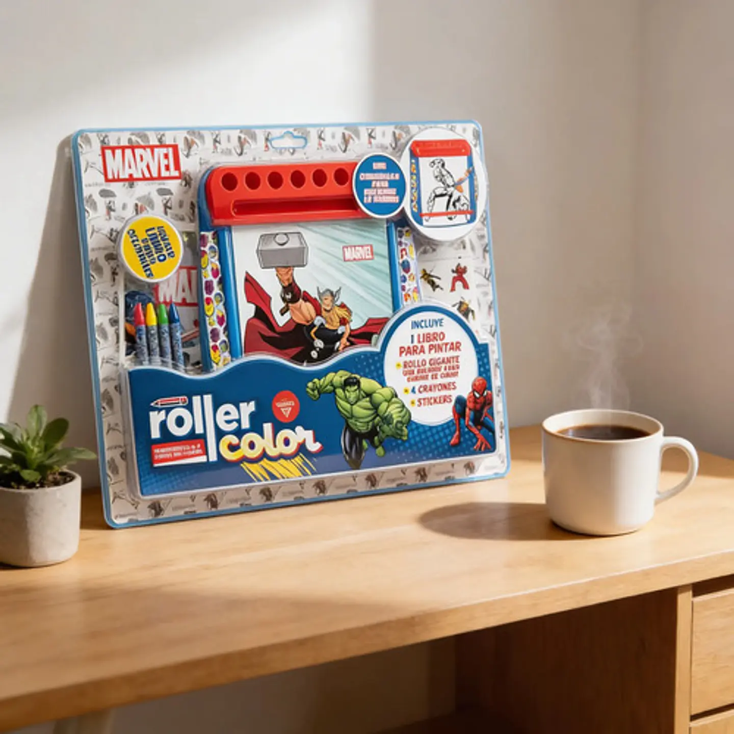 Libro Colorear Marvel Roller Color Con Crayones + Stickers 5