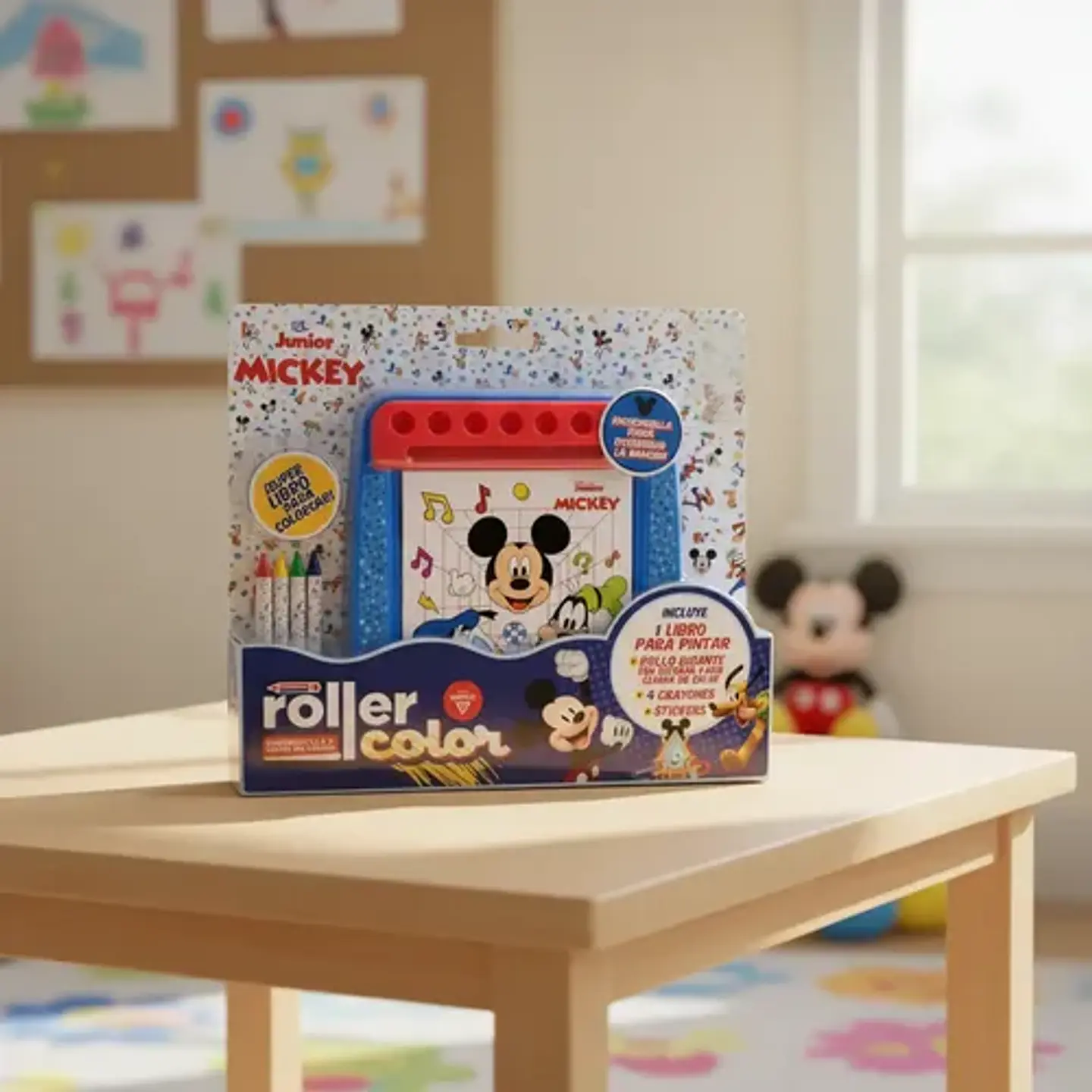 Libro Colorear Mickey Mouse Rollo Con Crayones Stickers 6