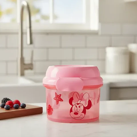 Porta Snack Infantil 280ml Licencia Disney Mickey Summer Rosa