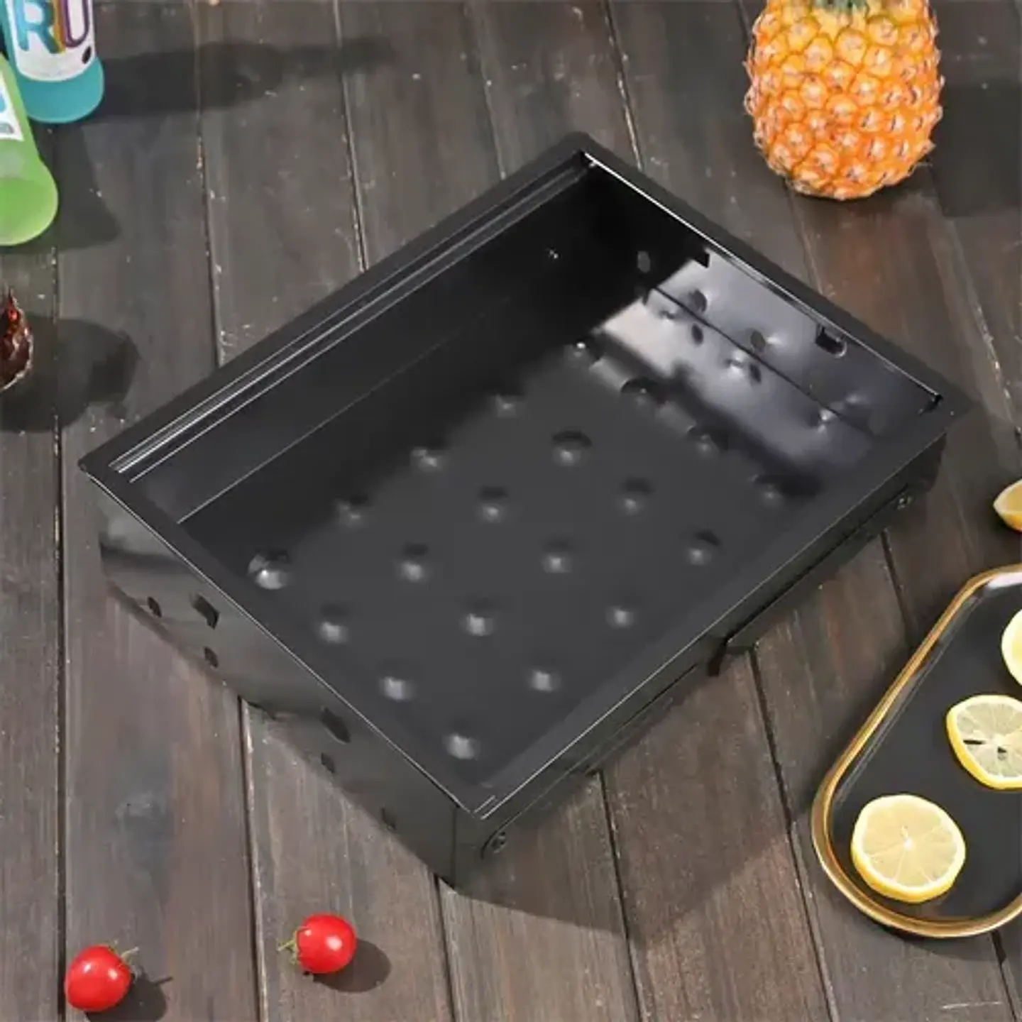 Parrilla A Carbón Portátil Plegable Negra 38x29,5 Camping 5